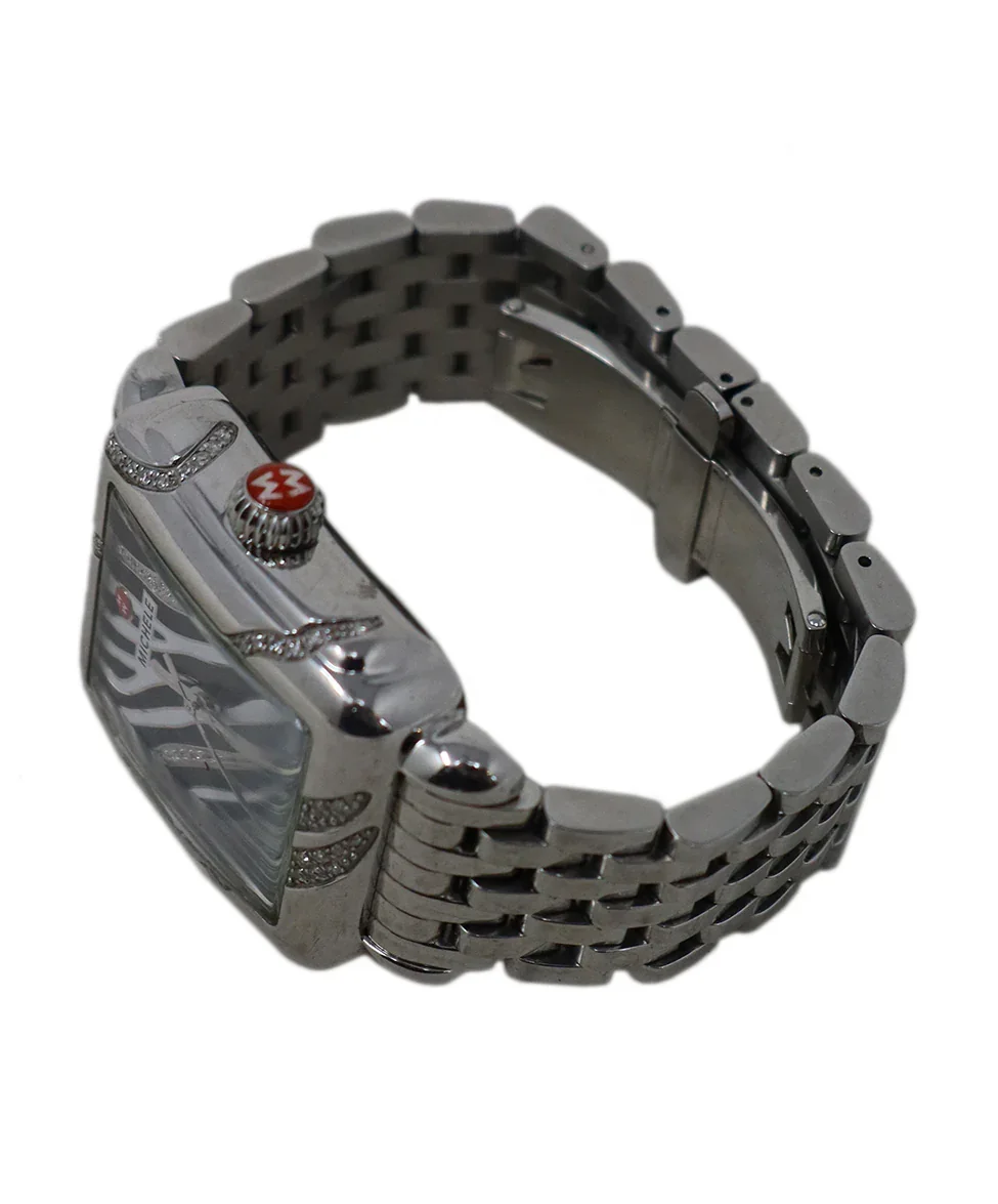 Michele Metallic Silver Stainless Steel Diamond Watch - Image 2