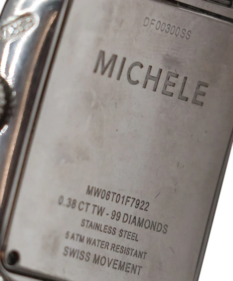Michele Metallic Silver Stainless Steel Diamond Watch - Image 5