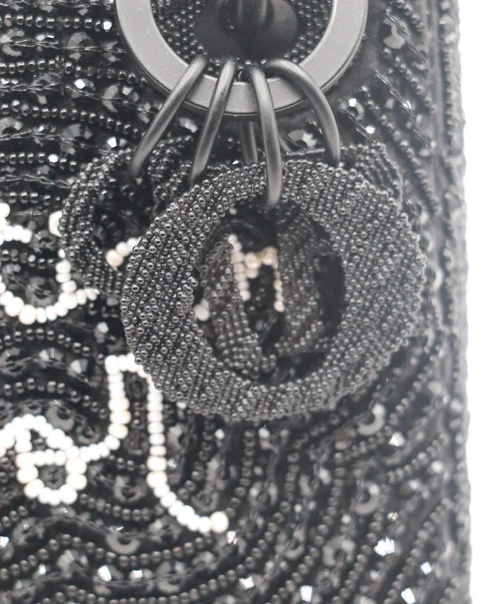 Mini Dior Black Beaded Handbag - Image 11