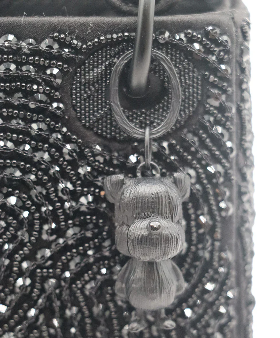 Mini Dior Black Beaded Handbag - Image 12