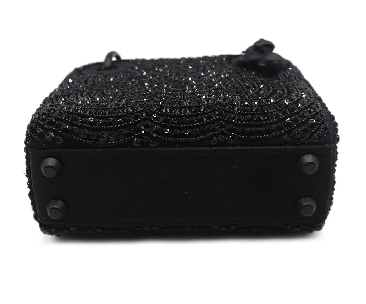 Mini Dior Black Beaded Handbag - Image 4