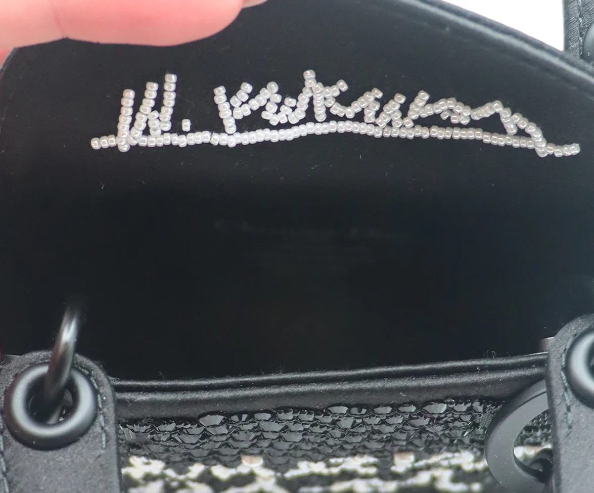 Mini Dior Black Beaded Handbag - Image 7