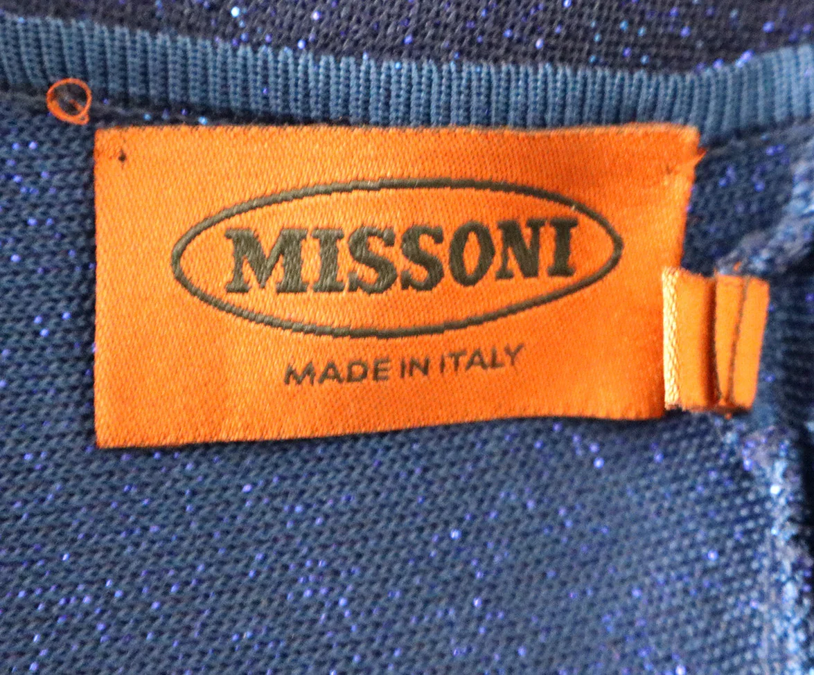 Missoni Blue Navy Lurex Illusion Sleeveless Dress sz 4 - Image 4