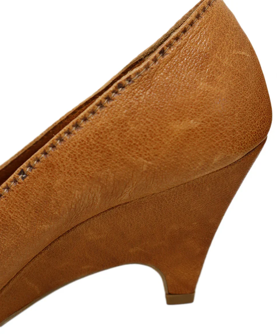 Miu Miu Brown Leather Wedges sz 6 - Image 6