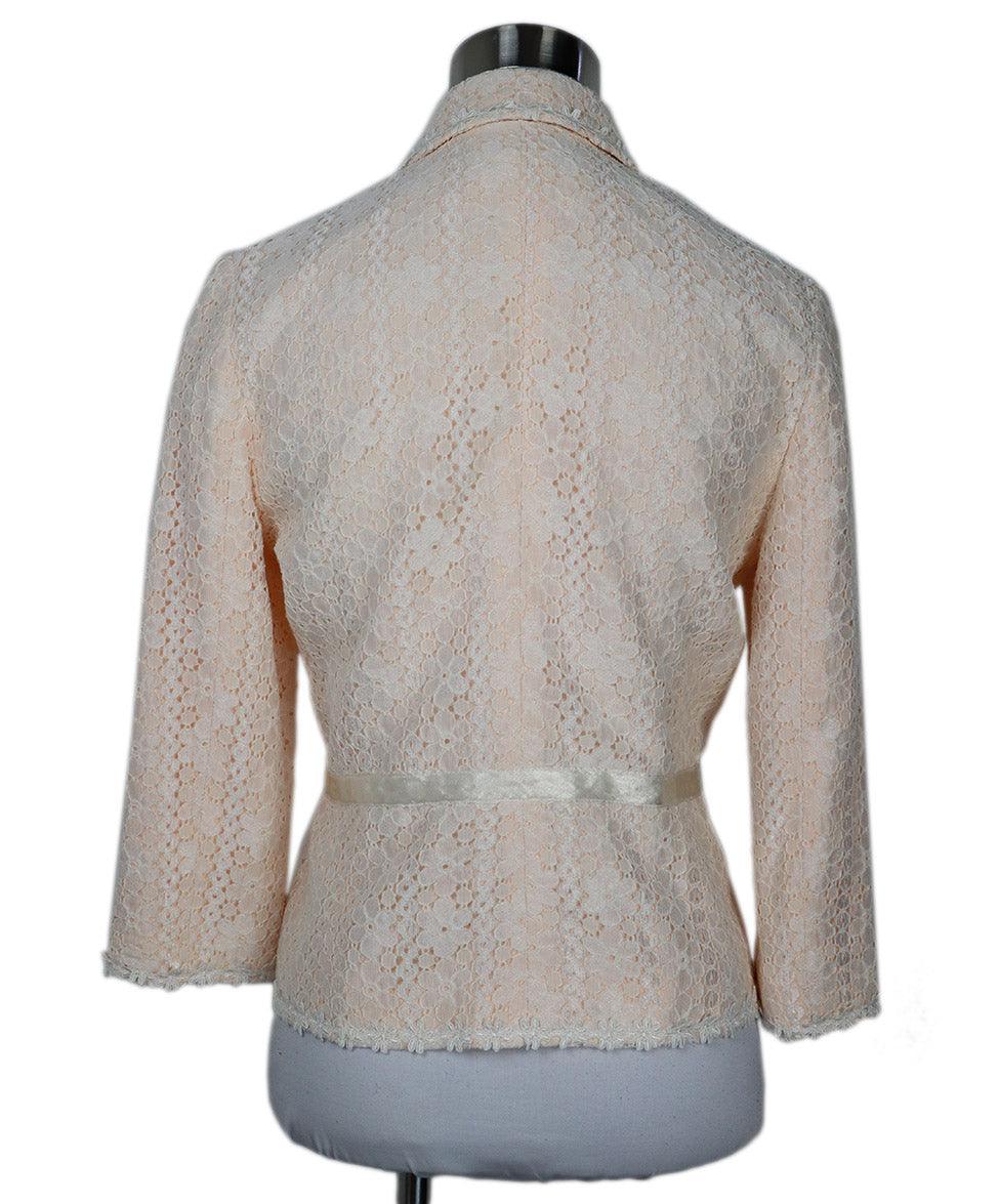 Moiselle Pink & White Lace Blazer sz 2 - Image 3
