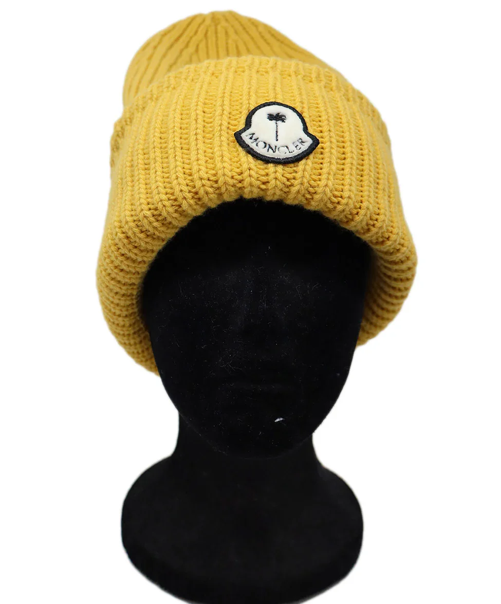 Moncler Mustard Yellow Wool Beanie