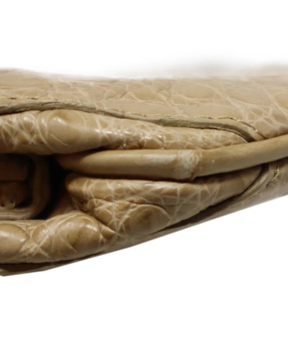 Nancy Gonzalez Beige Crocodile Leather Clutch - Image 8