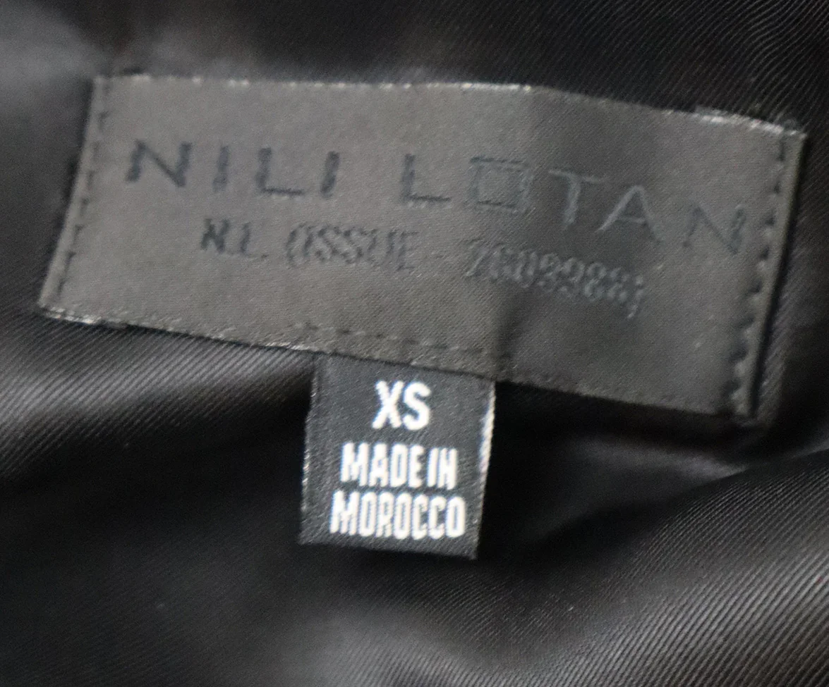 Nili Lotan Black Pressed Leather Biker Jacket sz 2 - Image 5