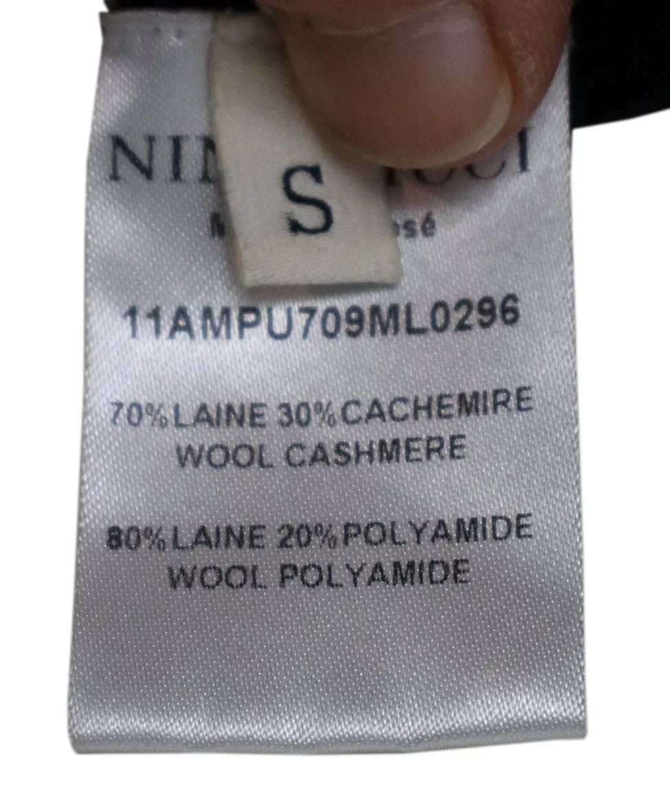 Nina Ricci Black Wool Cutwork Sweater sz 4 - Image 5