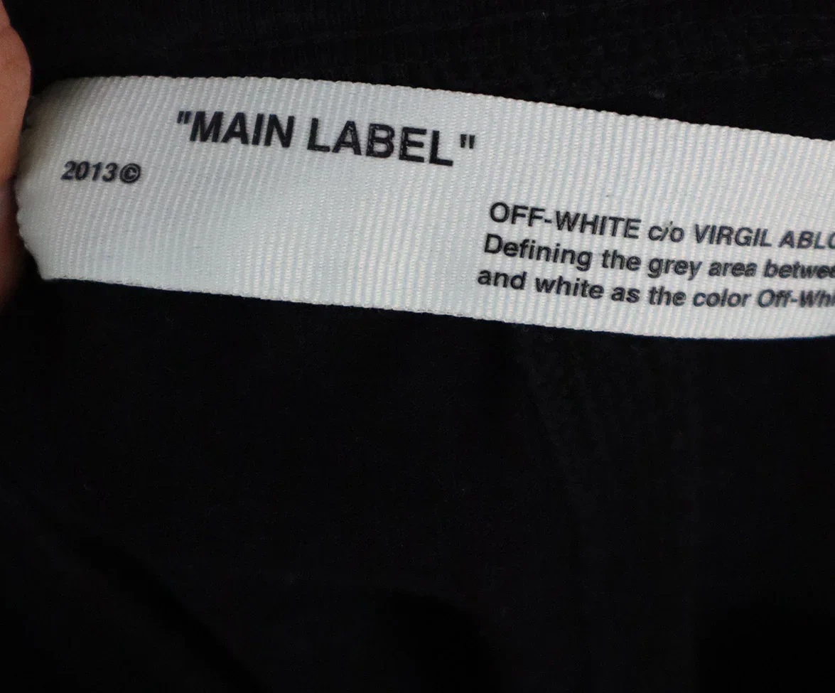 Off-White Black Purple & Blue Print Shirt sz 8 - Image 4