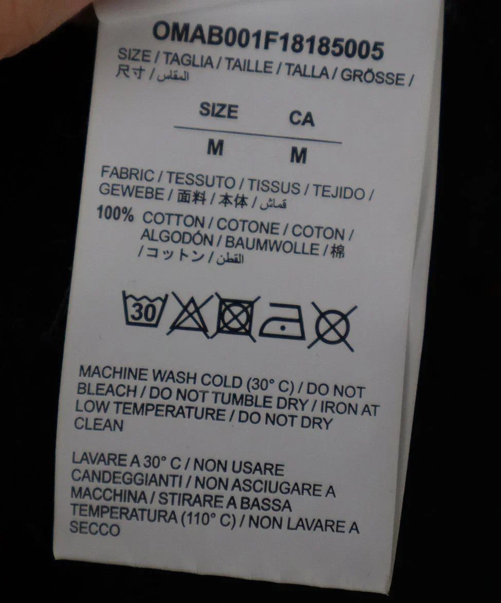 Off-White Black Purple & Blue Print Shirt sz 8 - Image 5