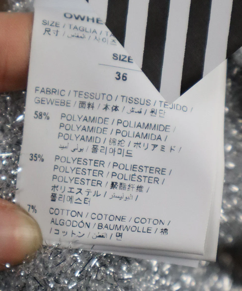 Off White Silver Lurex Sweater sz 6 - Image 5