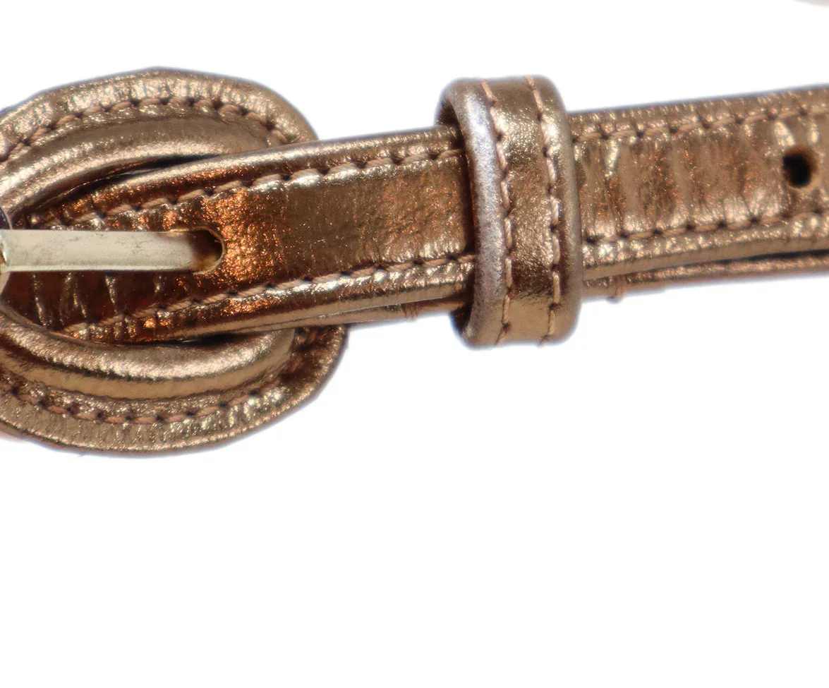 Oscar De La Renta Copper Leather Belt - Image 5