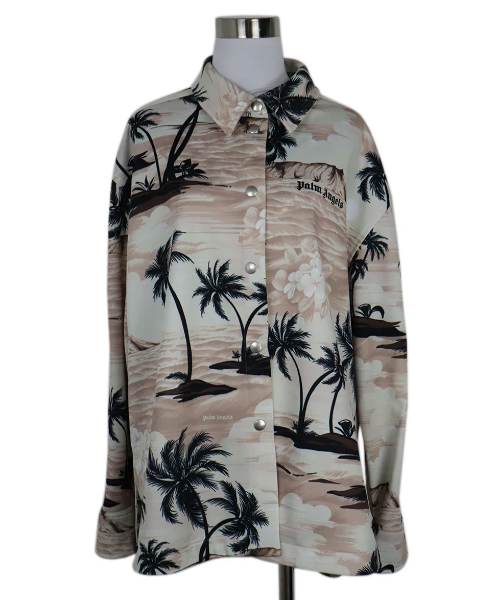 Palm Angels Pink & Black Print Jacket sz 12