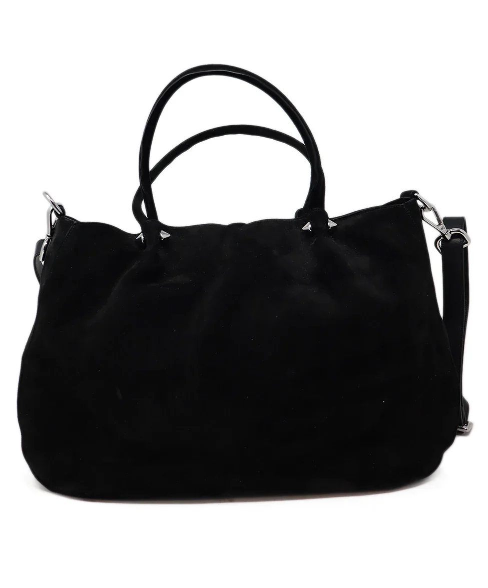 Pellegrino Black Suede Studded Tote - Image 3