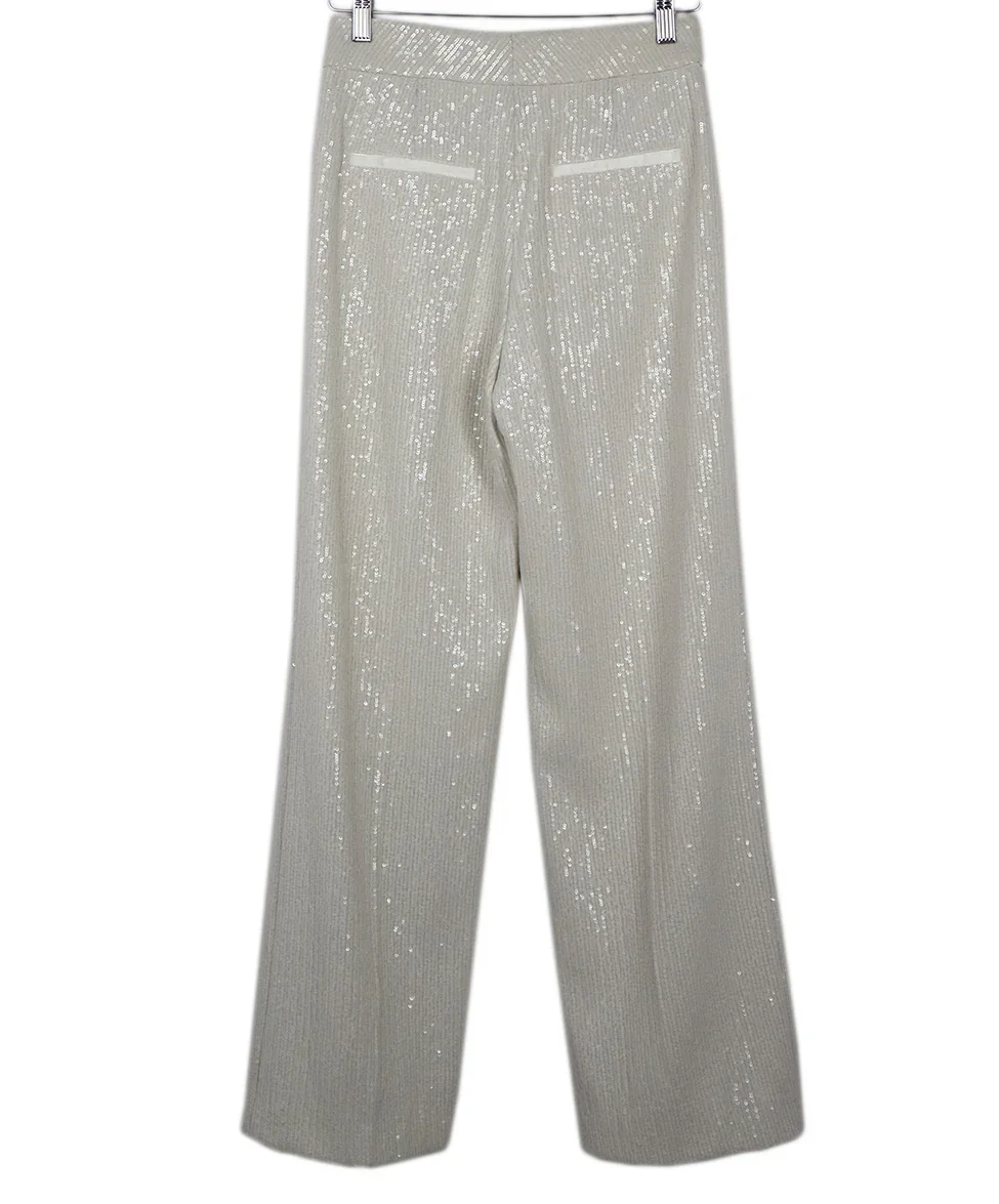 Peserico Ivory Sequin Pants sz 4 - Image 2