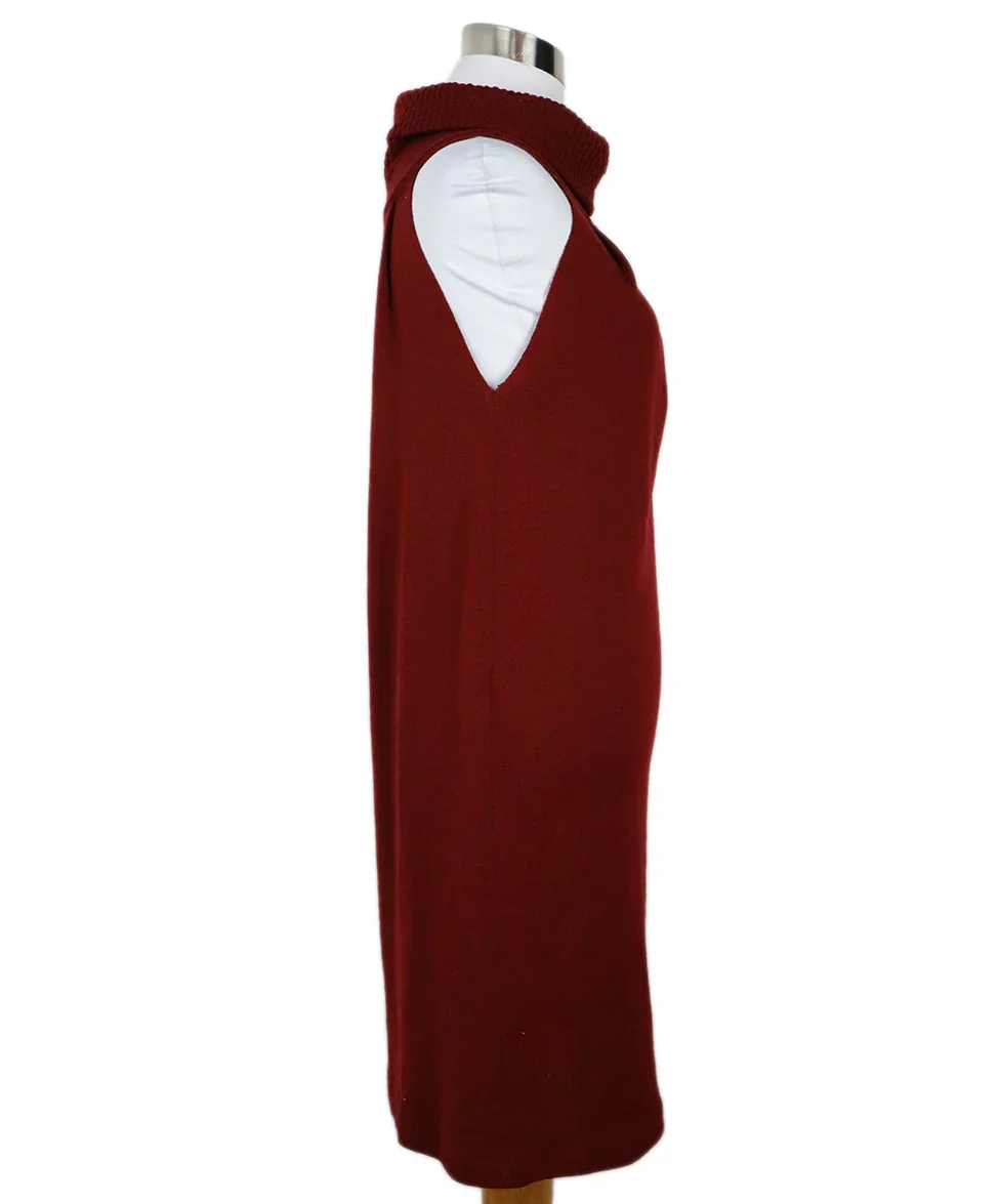 Piazza Sempione Burgundy Wool Dress sz 6 - Image 2
