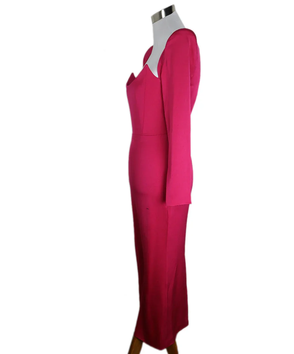 Alex Perry Pink Fuchsia Acetate Long Dress sz 4 - Image 2
