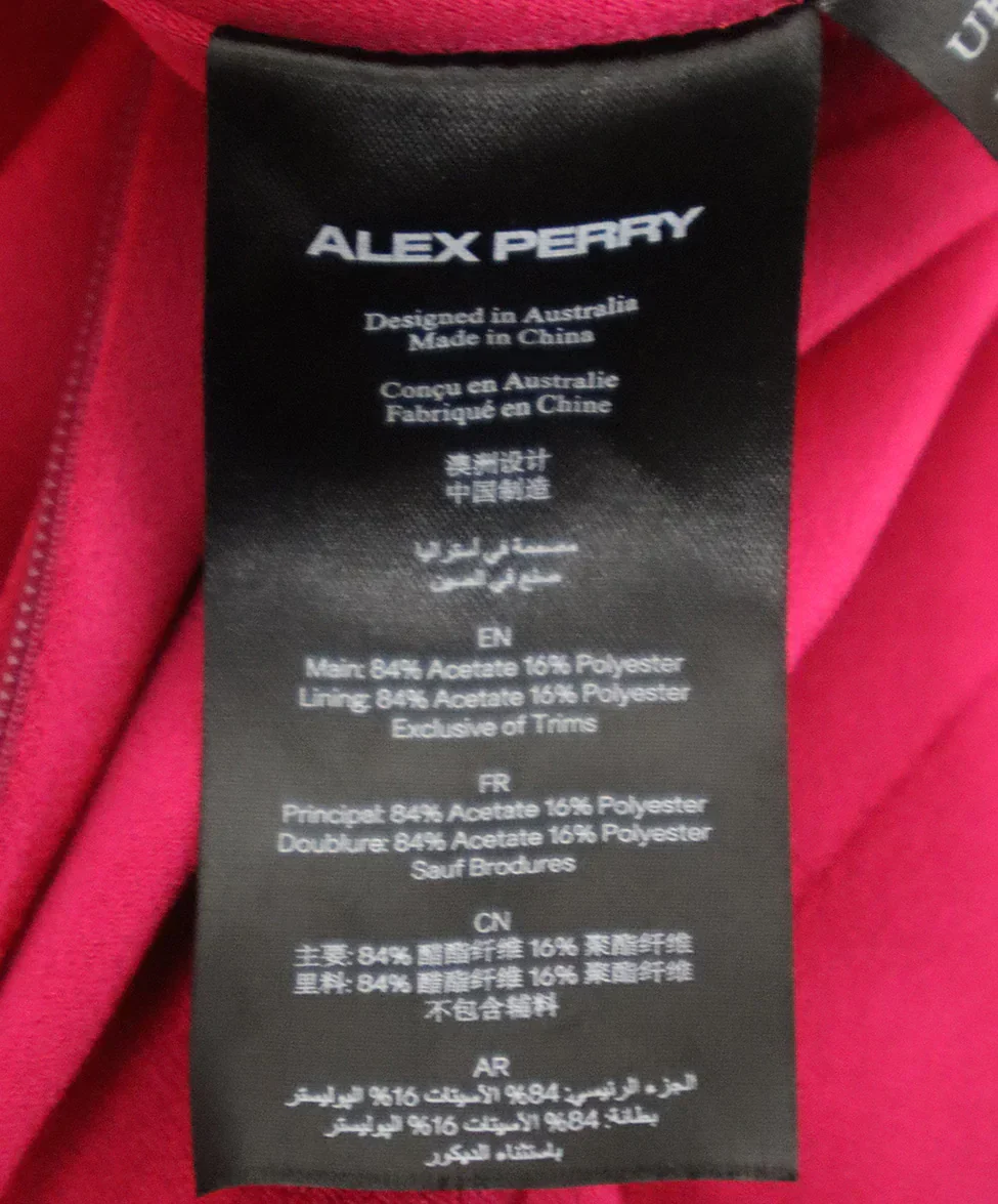 Alex Perry Pink Fuchsia Acetate Long Dress sz 4 - Image 5