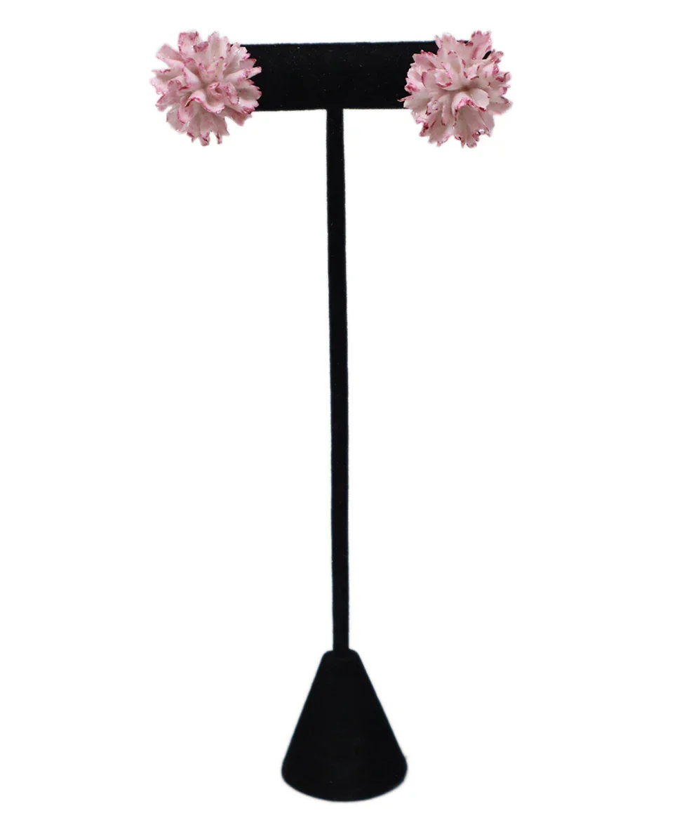 Pink & White Porcelain Floral Earrings