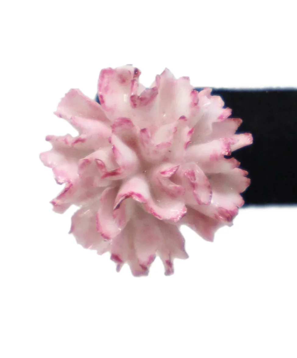 Pink & White Porcelain Floral Earrings - Image 4