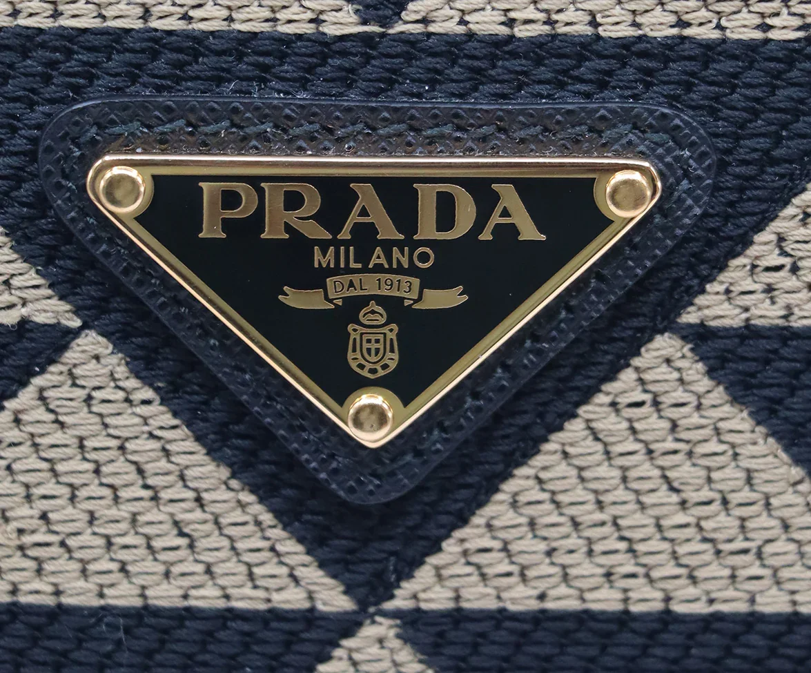 Prada Beige & Black Print Canvas Tote - Image 11