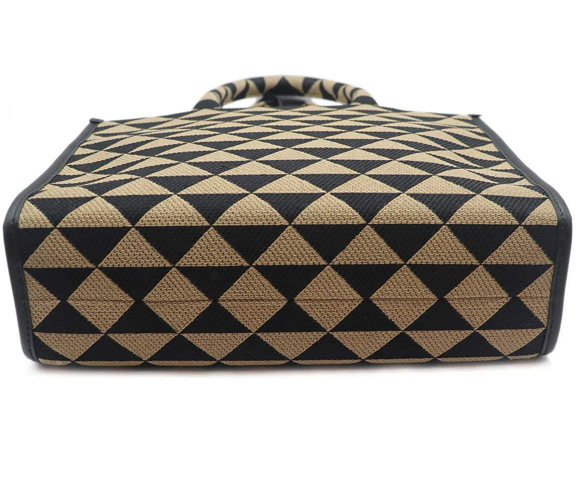Prada Beige & Black Print Canvas Tote - Image 4