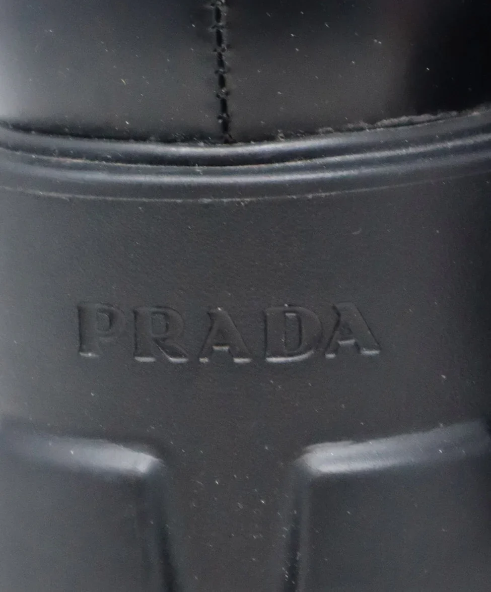 Prada Black Nylon & Leather Tall Boots sz 9 - Image 6