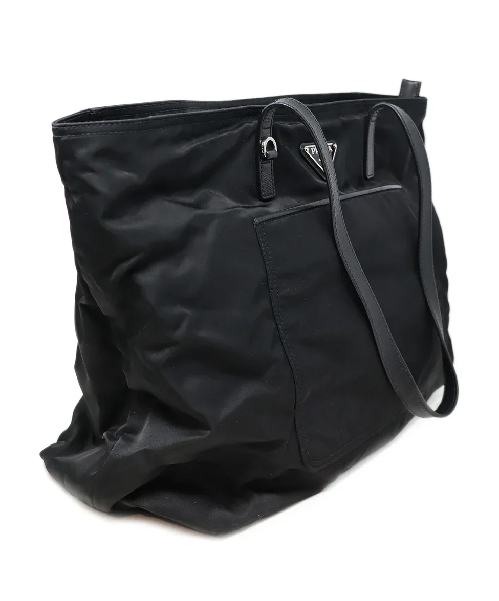 Prada Black Nylon & Leather Tote - Image 2
