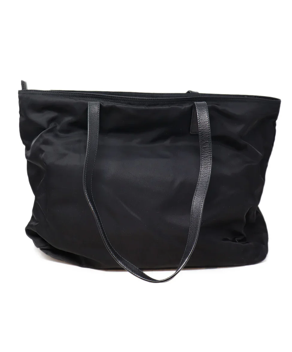 Prada Black Nylon & Leather Tote - Image 3