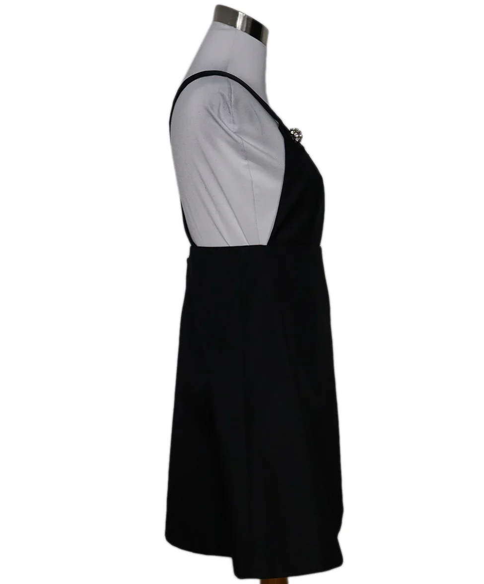 Prada Black Nylon Rhinestone Dress sz 2 - Image 2