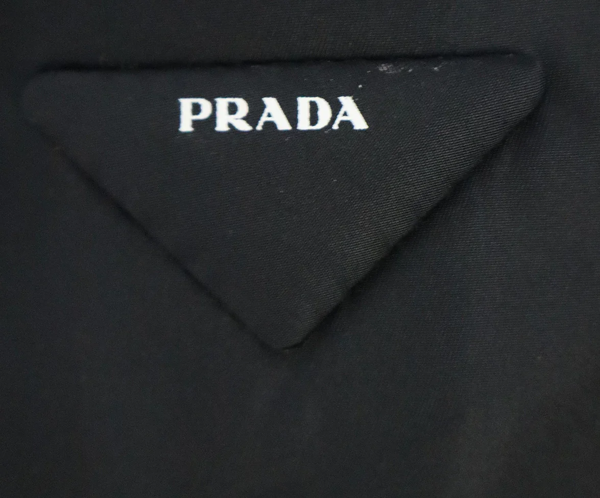 Prada Black Nylon Rhinestone Dress sz 2 - Image 5