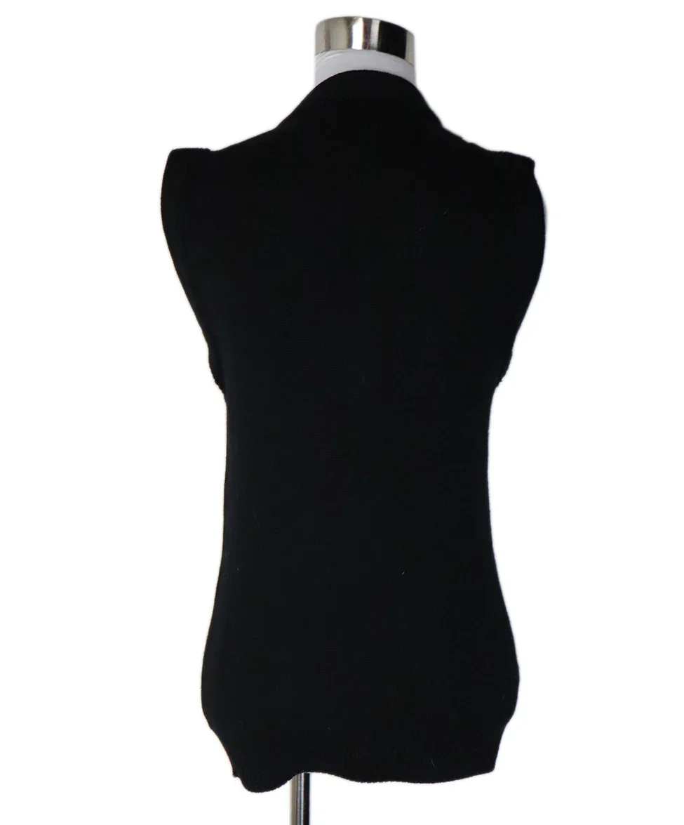 Prada Black Red White Cotton Knit Sweater Vest sz 4 - Image 3