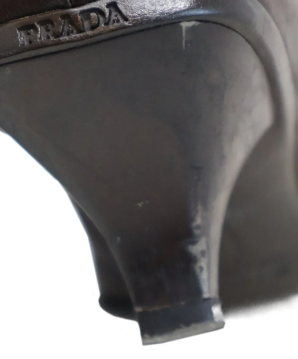 Prada Dark Brown Leather Booties sz 7 - Image 10