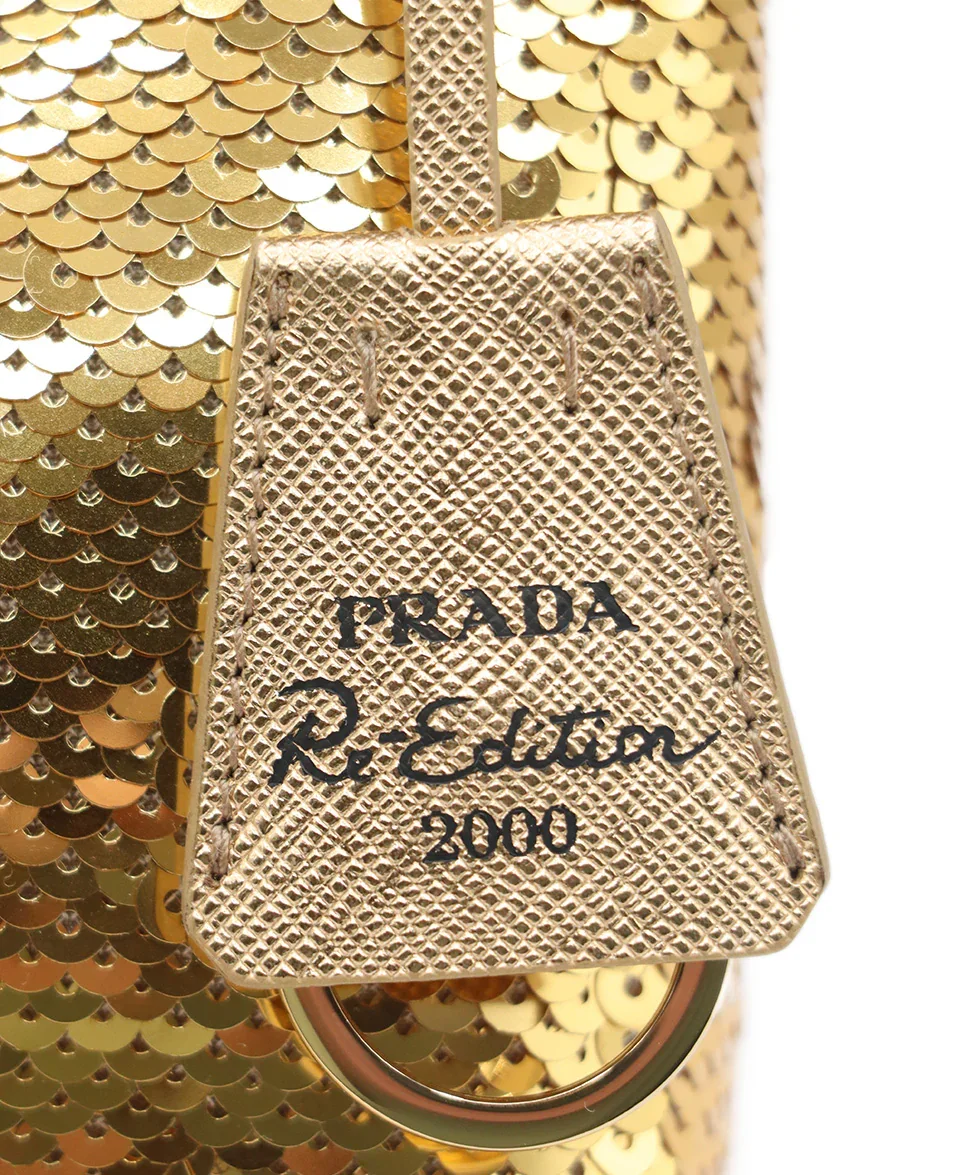 Prada Gold Sequins Handbag - Image 9