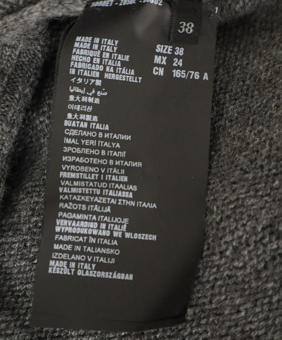 Prada Grey Wool Cashgora Cardigan Sweater with Sequins sz 2 - Image 5