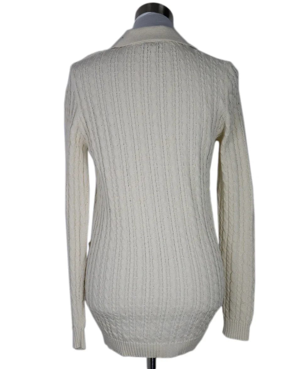 Prada Ivory Cableknit Cardigan sz 4 - Image 3