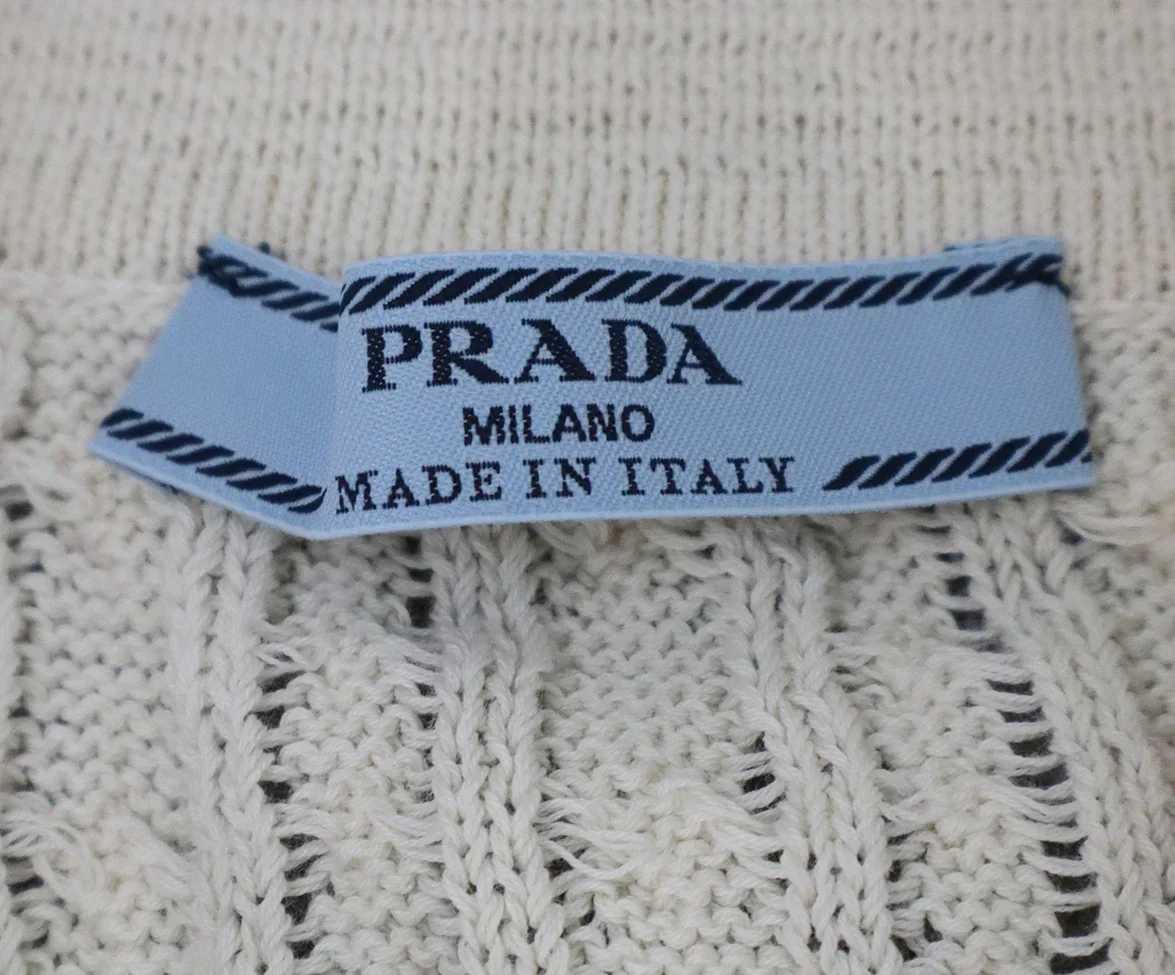 Prada Ivory Cableknit Cardigan sz 4 - Image 4