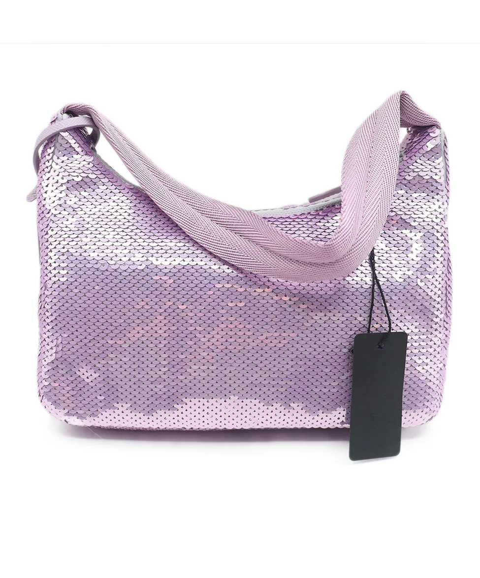 Prada Metallic Purple Sequin Re-Edition 2000 Mini Shoulder Bag - Image 3