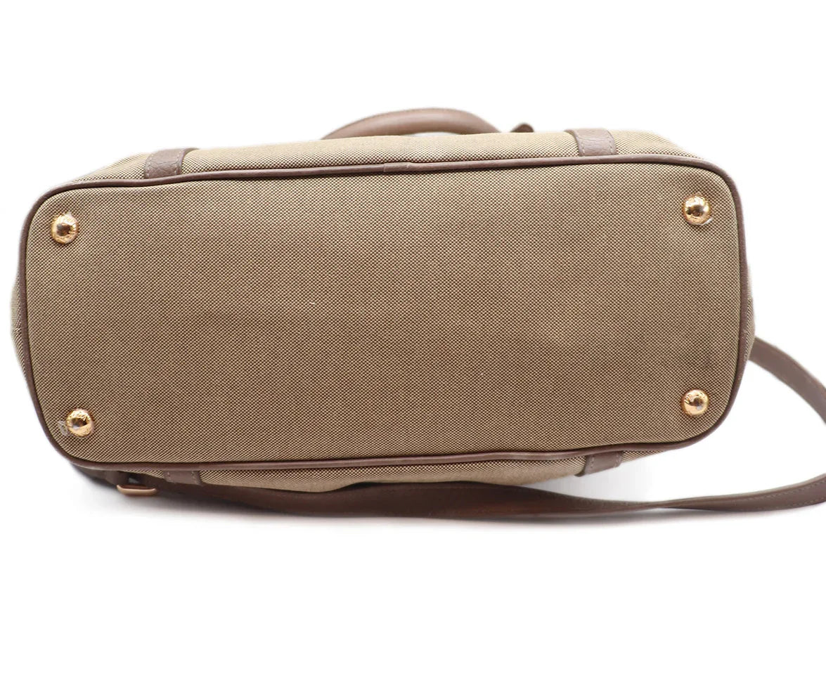 Prada Neutral Beige Cashmere Leather Handbag - Image 4