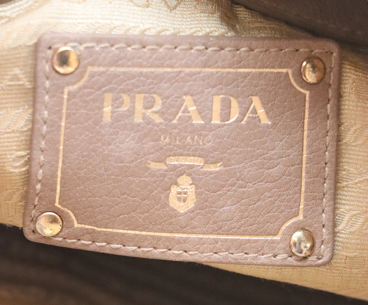 Prada Neutral Beige Cashmere Leather Handbag - Image 7