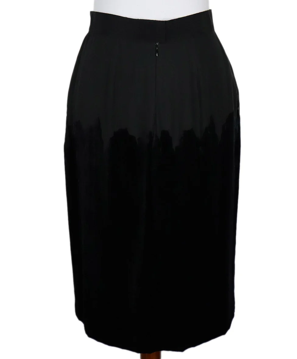 Proenza Schouler Black Wool & Velvet Skirt sz 10 - Image 3