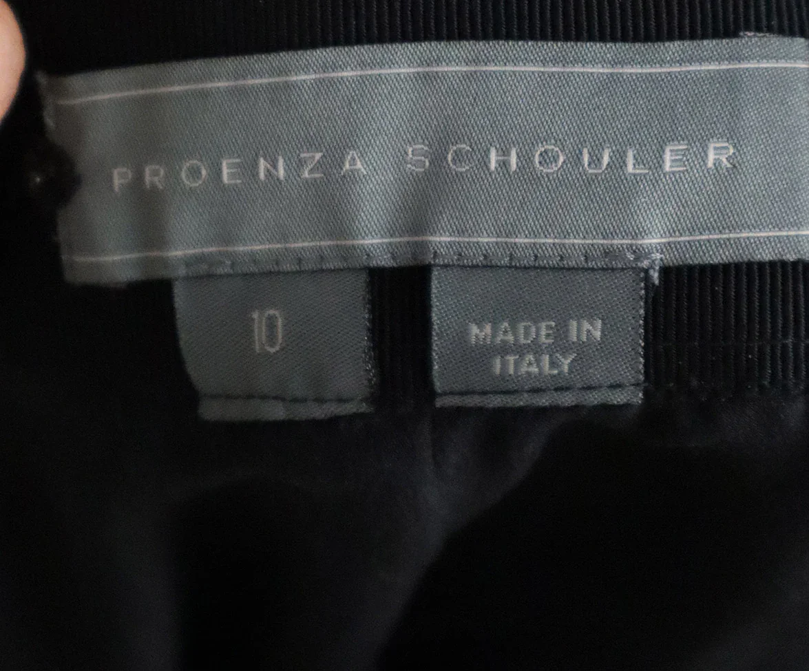Proenza Schouler Black Wool & Velvet Skirt sz 10 - Image 4