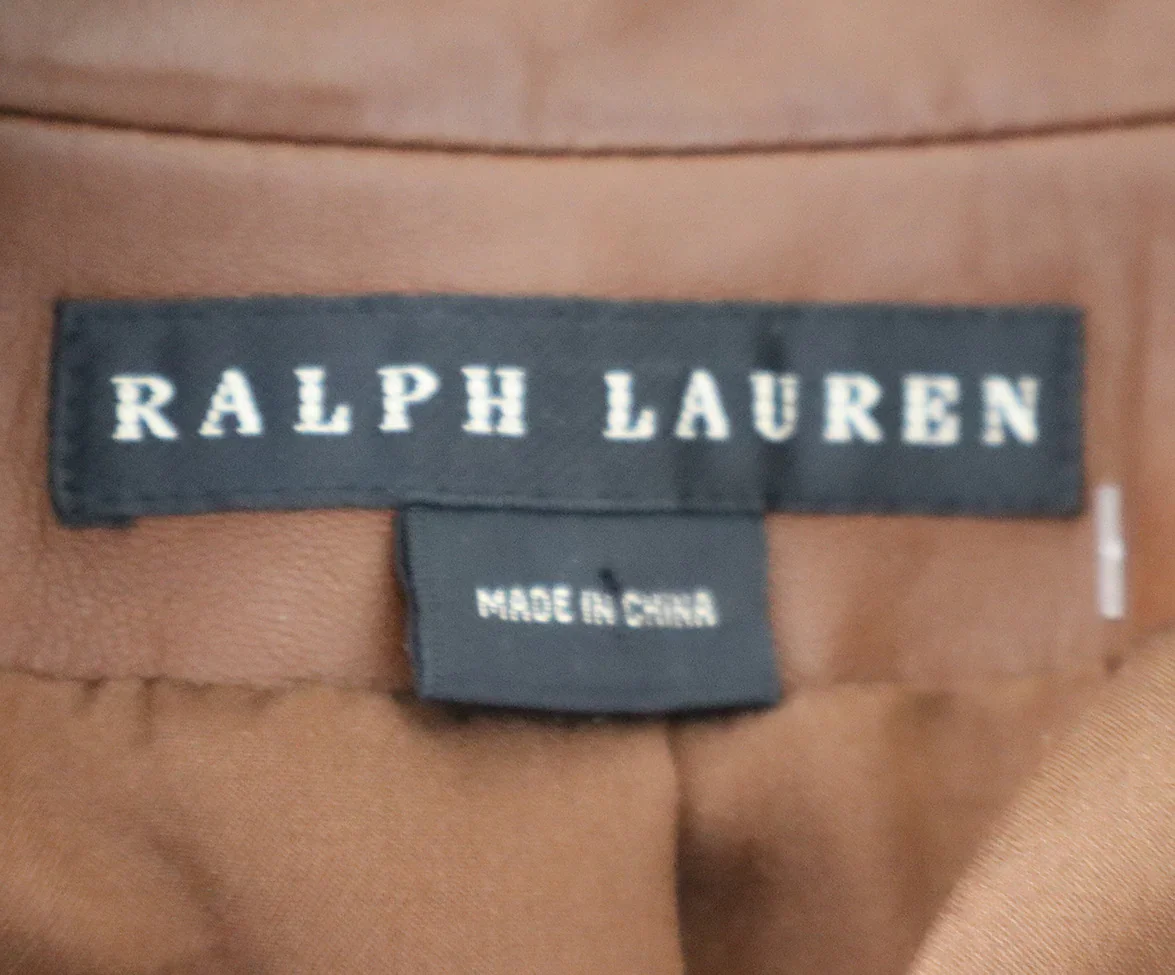 Ralph Lauren Brown Leather Jacket sz 0 - Image 4