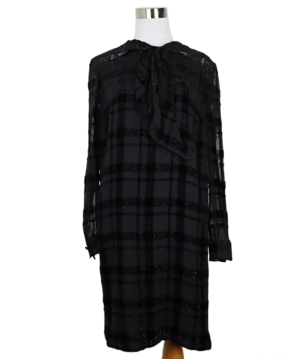 Ralph Lauren Metallic Black Plaid Dress sz 4