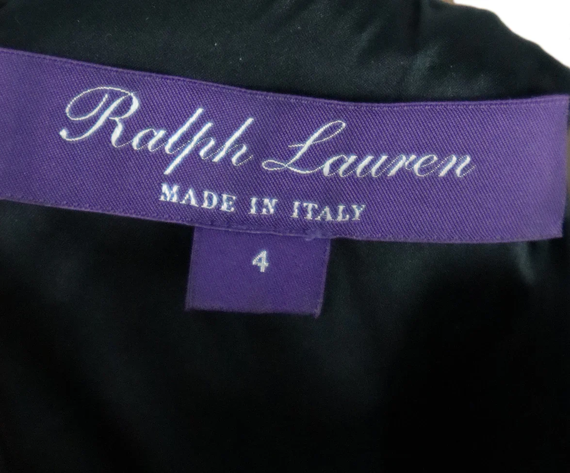 Ralph Lauren Metallic Black Plaid Dress sz 4 - Image 4