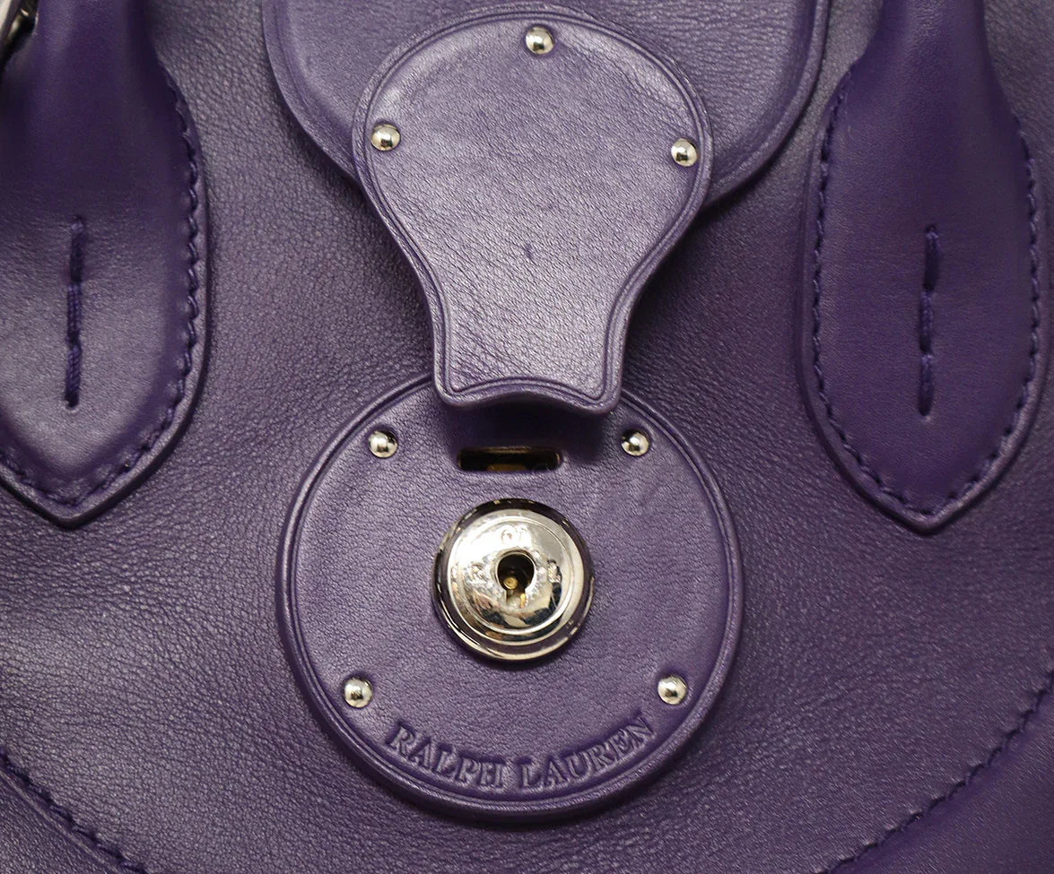 Ralph Lauren Purple Leather Ricky Bag - Image 10