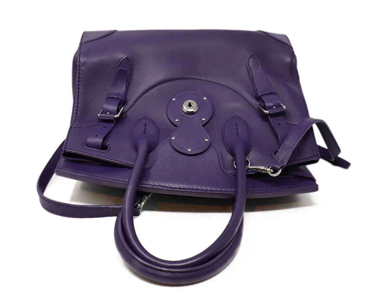 Ralph Lauren Purple Leather Ricky Bag - Image 5