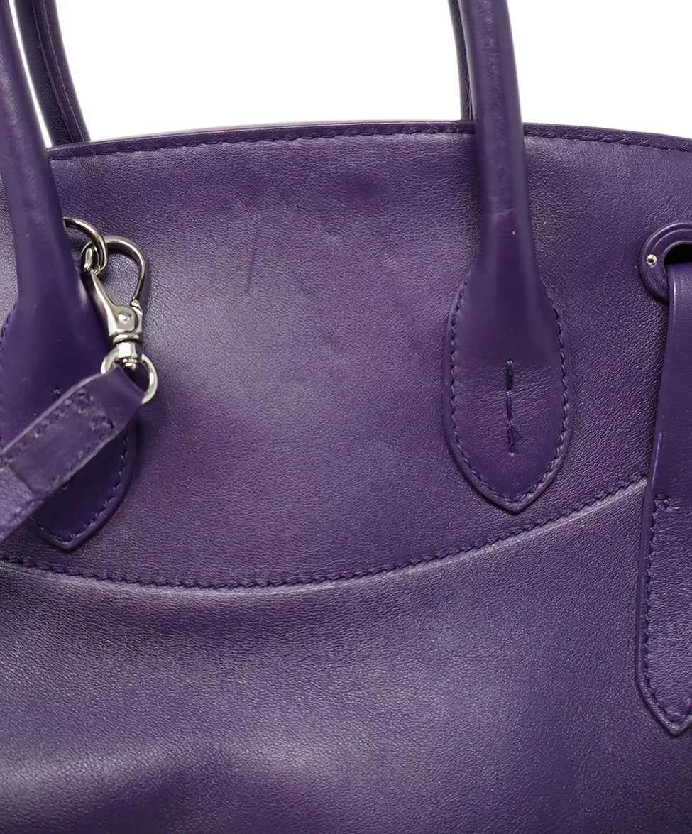 Ralph Lauren Purple Leather Ricky Bag - Image 9