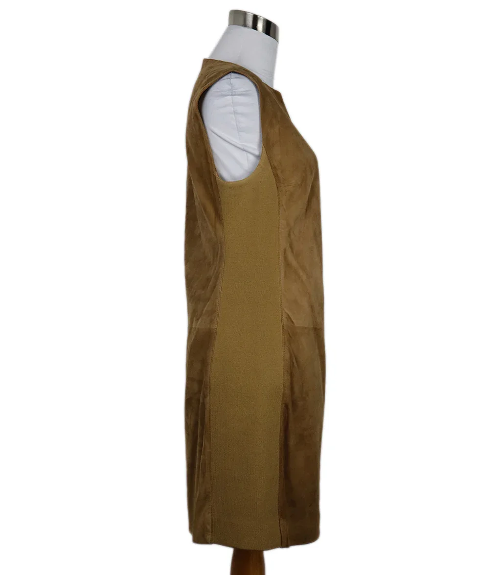Ralph Lauren Tan Suede Sleeveless Dress sz 6 - Image 2